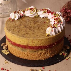 Málna-pisztácia mousse